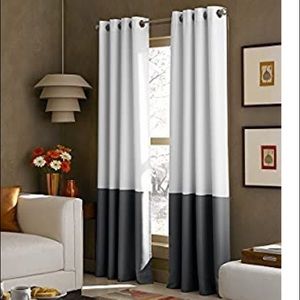 Curtainworks Kendall grey and white curtains 63 in